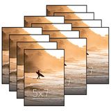 Americanflat Voorlader fotolijst 13 x 18 cm met breukvast glas – set van 12 – Metropolitan Collection, fotolijst voor op tafel en als wanddecoratie – zwart