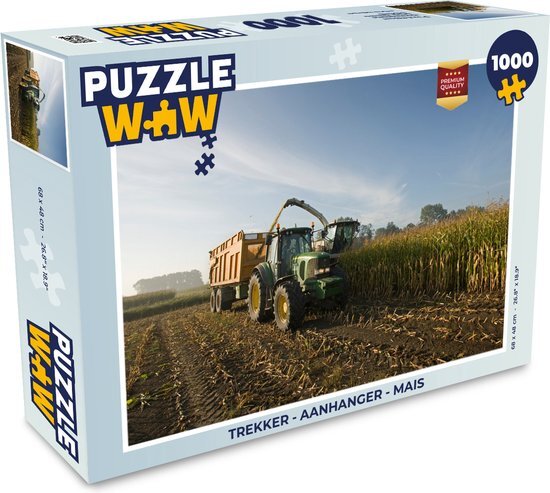 MuchoWow Puzzel Trekker - Aanhanger - Mais - Groen - Platteland - Legpuzzel - Puzzel 1000 stukjes volwassenen - Sinterklaas cadeautjes - Sinterklaas voor grote kinderen