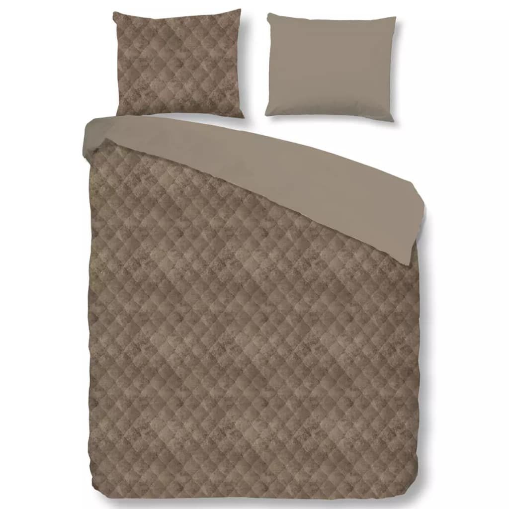 Descanso Dekbedovertrek 9310-K - 135x200 cm - taupe - bruin