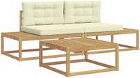 vidaXL - Buiten - bank - set - Polyester - Wit