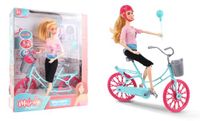 MELODY - Pop die fietst - Melody City - Mannequinpop - 126648 - Roze - Plastic - Figuur - Pop - Kinder speelgoed - Verjaardag - Vanaf 3 jaar