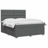 vidaXL Boxspringbed met matras, donkergrijs, 160 x 200 cm