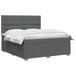 vidaXL LED boxspringbed met matras, donkergrijs, 140 x 190 cm, gestoffeerd