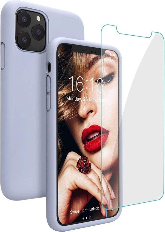 BixB iPhone 12 / 12 Pro Case - Glitter TPU Backcover - Light Blue