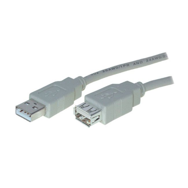 S/CONN maximum connectivity S/CONN USB 2.0 Verlengkabel USB A Male naar USB A Female, 3m, Grijs