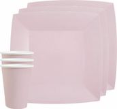 Santex Feest/Verjaardag Servies Set - Lichtroze - Karton