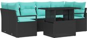 vidaXL Tuinbank Set Zwart en Blauw