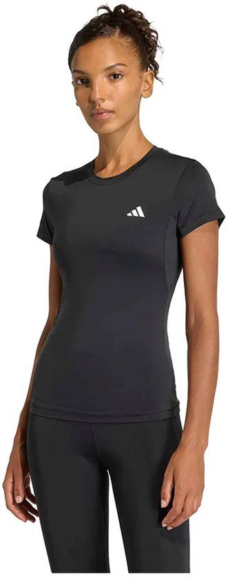 Adidas Power Essentials Workout Contour T-shirt Korte Mouwen Zwart M Vrouw