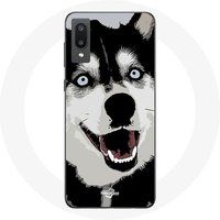 Maniacase Etui voor Samsung Galaxy A02 Siberische Husky blauwe ogen