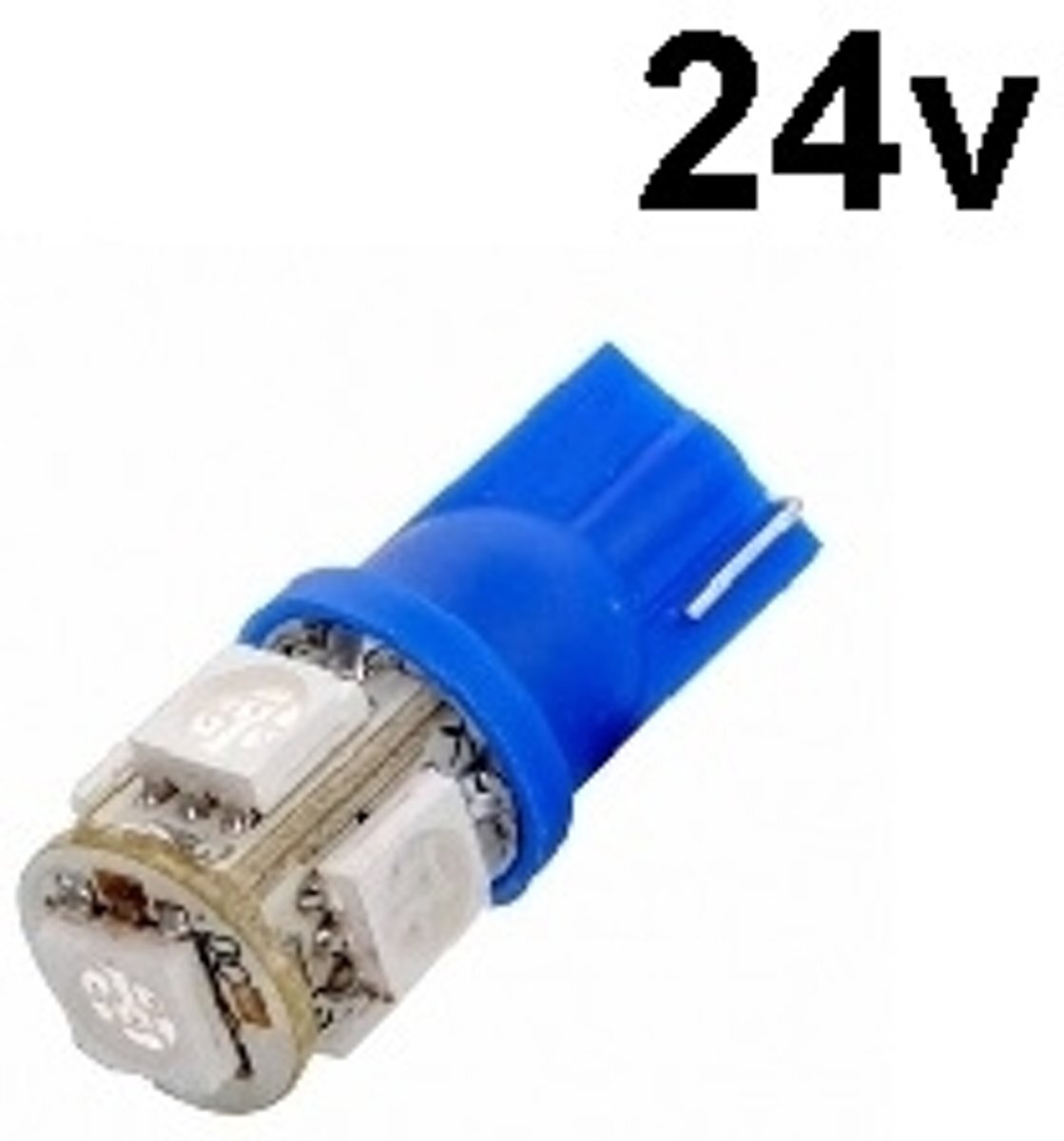 ABC-LED T10 - 24 volt - 5 LED - 5050 SMD - BLAUW