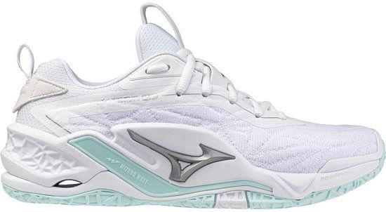 Mizuno Wave Stealth Neo 2 Dames Handbalschoenen Wit/Blauw Tint EU 42