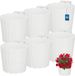 KOTARBAU® Jardinière pour balcon avec support - Jardinière de balcon ⌀ 15 cm 6 Pièces - Jardinière de balcon - Jardinière de balcon avec étrier - Jardinière de balcon en plastique - Jardinière d'extérieur - Blanc