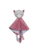 GIPSY Toys Carre Doudou Cat – serie "Bamboe" – 24 cm S/kaart – roze en grijs – 1e leeftijd