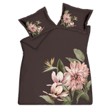 Vandyck Paradise Bloom 2-persoons dekbedovertrek (200x200/220) dark chocolate