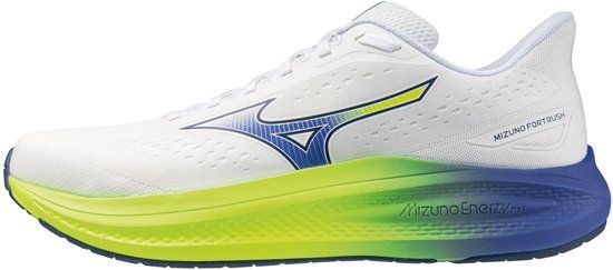 Mizuno Fortrush Hardloopschoenen Heren wit - blauw - lichtgroen Maat 46.5