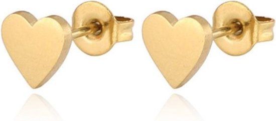 Cilla Jewels Oorknoppen Edelstaal Hartje Goudkleurig
