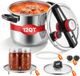 VEVOR Autocuiseur 11 litres, cuiseur vapeur en acier inoxydable avec panier vapeur et couvercle en verre trempé, et 3 réglages de pression pour viandes, haricots, riz, soupes et sauces. Autocuiseur jusqu'à 100 kPa