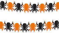 Merkloos / Sans marque Fest-Dekor Gmbh Set van 2x stuks Halloween spinnen thema slinger oranje/zwart 3 meter brandvertragend papier