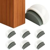 BRINOX Deurstopper voor de vloer, zelfklevend, wit, met schuim, stille bescherming voor muur en meubels, 6 stuks