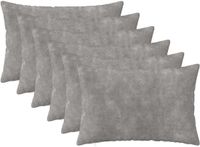 vidaXL Kussen met kussen HEERLEN 6 st Lichtgrijs Microfiber Fleece