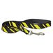 Chapuis Sellerie hondenriem, nylon, gesatineerd, gestreept, zwart/geel, 15 mm x 1,2 m, maat S