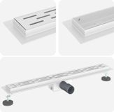 Doucheafvoer avec design linéaire argent 70 cm acier inoxydable 304