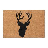 Relaxdays Deurmat Kokos Hert 40x60 cm Antislip Naturel/Zwart