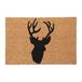 Relaxdays Deurmat Kokos Hert 40x60 cm Antislip Naturel/Zwart