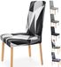 Housses de chaise avec motif géométrique - Jeu de 6 - Amovible et lavable - Pour salon et salle à manger