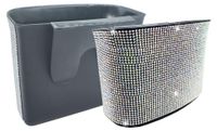 Poubelle suspendue - Poubelle de voiture - Poubelle 20 x 14 x 9 cm - Étanche - Durable - Strass décoratifs - Conteneur à déchets