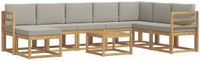 vidaXL - Buiten - bank - set - 9 - st - Wit - en - Lichtgrijs