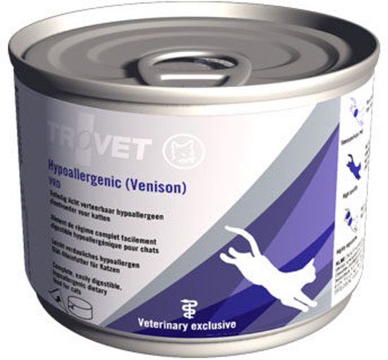 TROVET Hypoallergenic VRD (Venison) Kat - 12 x 200 gr blikken
