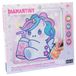 DIAMANTINY Design kunst Kawaii eenhoorn met drank op canvas, meerkleurig, 90036