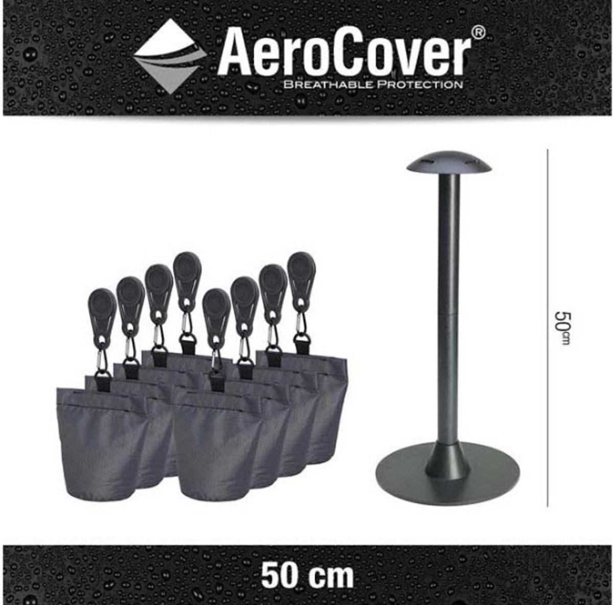 AeroCover - Steunset met Paal en Zakjes