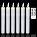 Merkloos / Sans marque Holland Connections Verpakking met 6 lange, vlamloze, flikkerende LED-kaarsen met afstandsbediening; LED-raamverlichting, 20 cm, wit