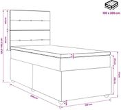 vidaXL LED Boxspringbed met Matras Donkergroen 100 x 200 cm Fluweel