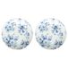 MINOYAKI Assiette à dîner japonaise à motif floral bleu lot de 2