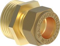 KIRCHHOFF MS overgangsstuk, blanco, 22 mm x 1"BU, knelfitting voor koperen buis