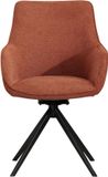 Home eetkamerstoel Loren - Stof, Metaal, 49 cm zithoogte, Brick, Volwassenen, Met armleuning
