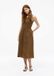 s.Oliver Vrouwen Jurk Donkerbruin Katoen Rib Jersey Lange Mouw Halter Casual