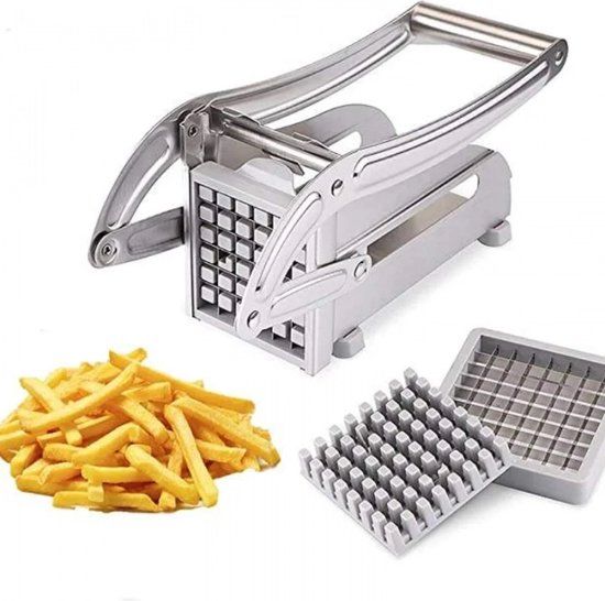 Herzberg HG-04166 - RVS Frituur Aardappelsnijder - Blauw