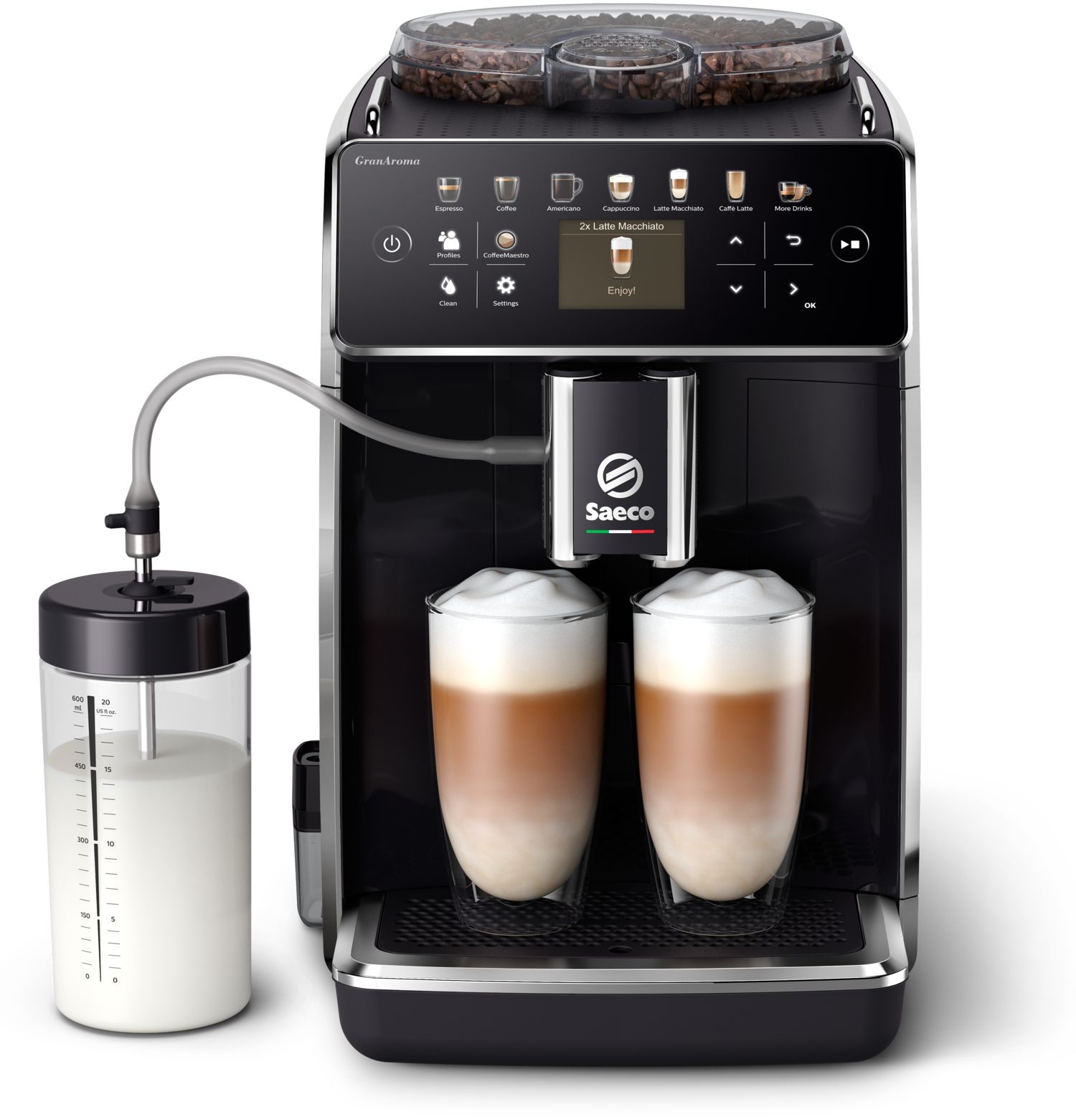 Saeco GranAroma SM6580/00 Volautomatische Espressomachine - Zwart/Zilver