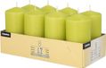 Conpax Candles Stompkaarsen/zuilkaarsen set van 8x - lime groen - D5 x H10 cm - 16 branduren