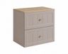 3xE living Meuble sous-vasque suspendu 60 cm, cachemire, plan chêne clair
