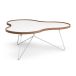 Swedese Flower Table 107x114 cm H45cm-blanc-bord noyer-chrome