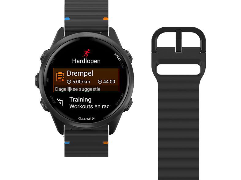 Just In Case Activeflex Garmin Erunner 55 / 165 570 (42mm) Horlogebandje Zwart