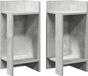 vidaXL Bijzettafels 2 st met plank 25,5x27x60 cm betongrijs