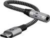 Goobay USB-C (m) naar 3.5mm Stereo Jack (v) Adapterkabel - Met DAC - Nylon sleeve - 0,1 meter - Zwart