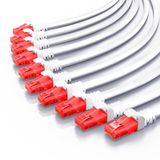 CSL LAN-kabelset van 10 stuks, CAT 6 netwerkkabel UTP, Gigabit Ethernet, 1000 Mbit/s, patchkabel met 2x RJ45-connectoren, koperen kern, beschermende mantel tegen knikken, 10 stuks, 0,25 meter, weiß