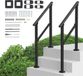 VEVOR 2x Reling Trapleuning met Dwarsbalk Leuning Borstwering 103cm 2 Treden